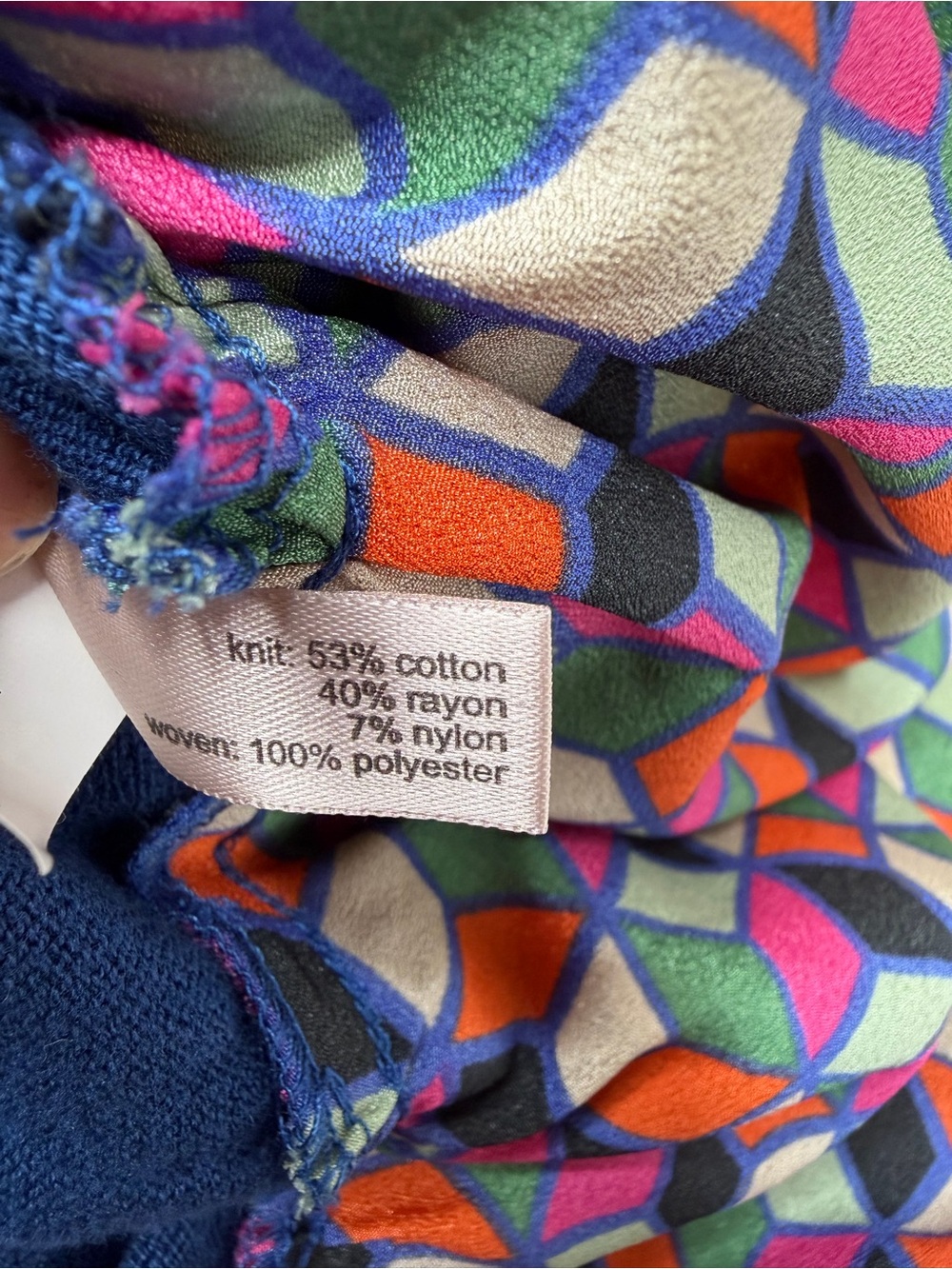 The Limited Blue Knit Top with Multicolor Geometric Skirt Set - Picture 6 of 6